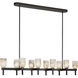 Lucian 10 Light 51.5 inch Urban Bronze/Alabaster Linear Pendant Ceiling Light in Alabaster Shade