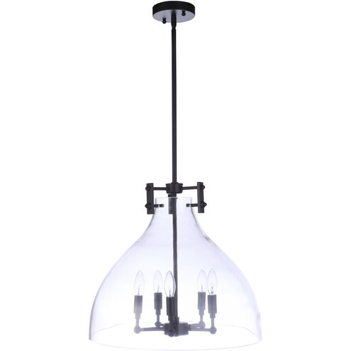 Chardonnay 5 Light 20 inch Flat Black Pendant Ceiling Light