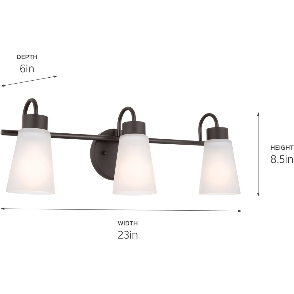 Erma 3 Light 23 inch Olde Bronze Bath Vanity Light Wall Light, 3 Arm