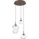 Mesa LED Flat Bronze Chandelier Ceiling Light, Multi-Port Round