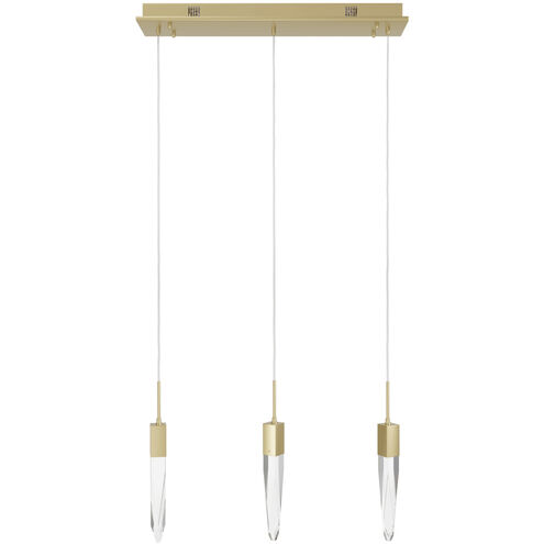 Aspen LED 7 inch Brushed Brass Multi Port Pendant Ceiling Light in Clear