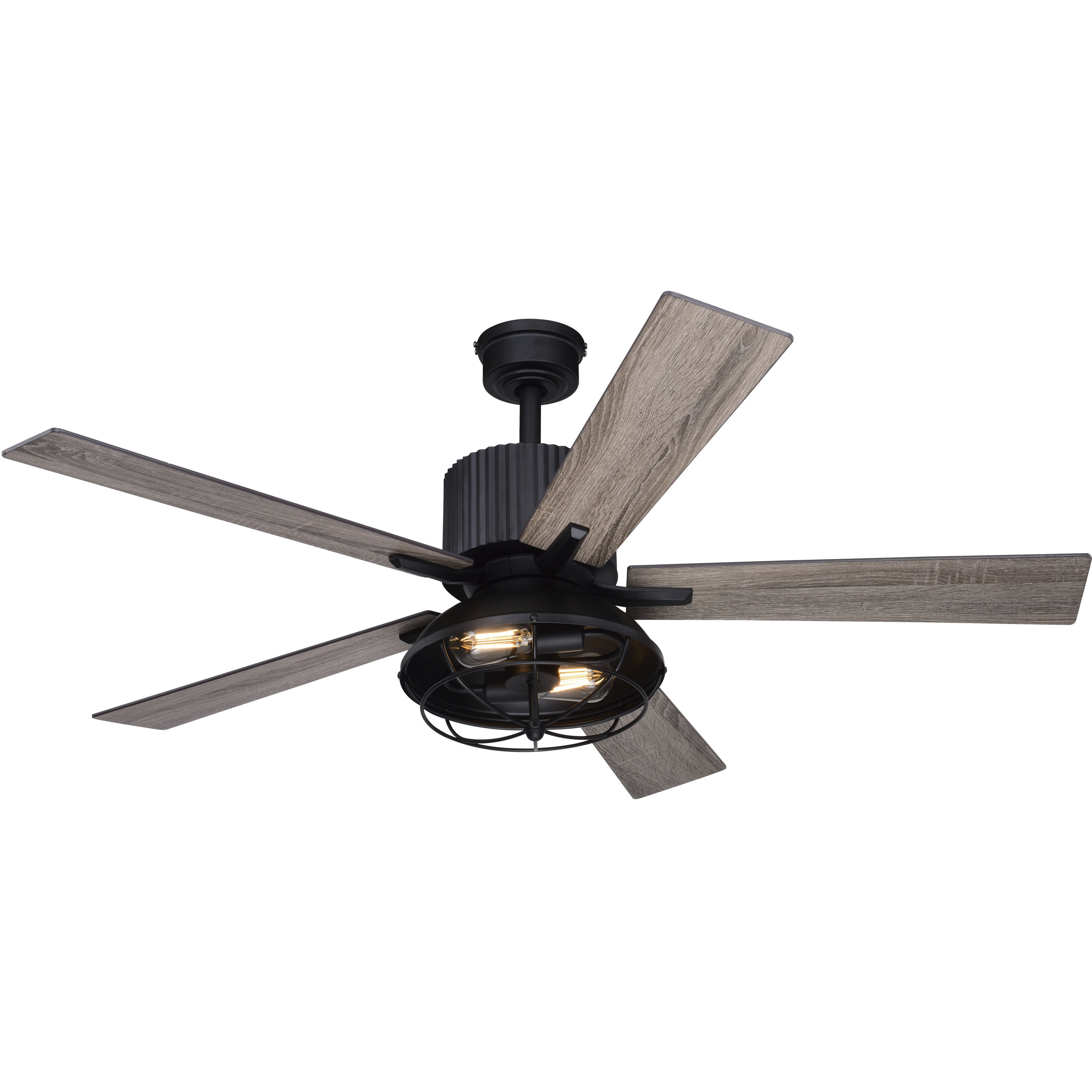 Elkhart 21.46 inch Black with Driftwood-Black Walnut Blades Ceiling Fan
