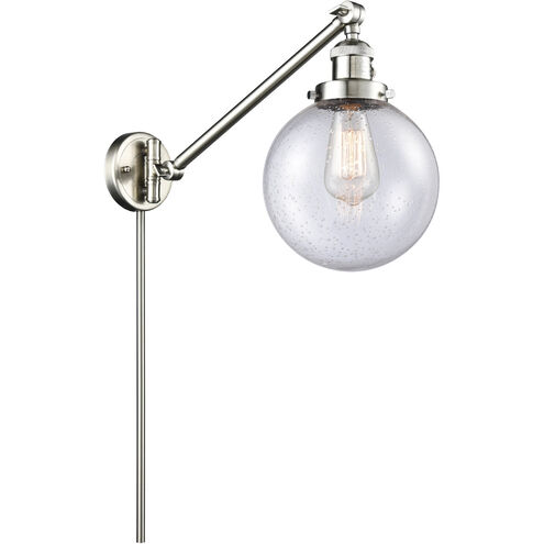 Large Beacon 21 inch 60.00 watt Satin Nickel Swing Arm Wall Light, Franklin Restoration