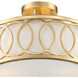 Graham 3 Light 15 inch Antique Gold Semi Flush Ceiling Light