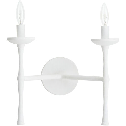 Julie 2 Light 14 inch White Gesso Sconce Wall Light 