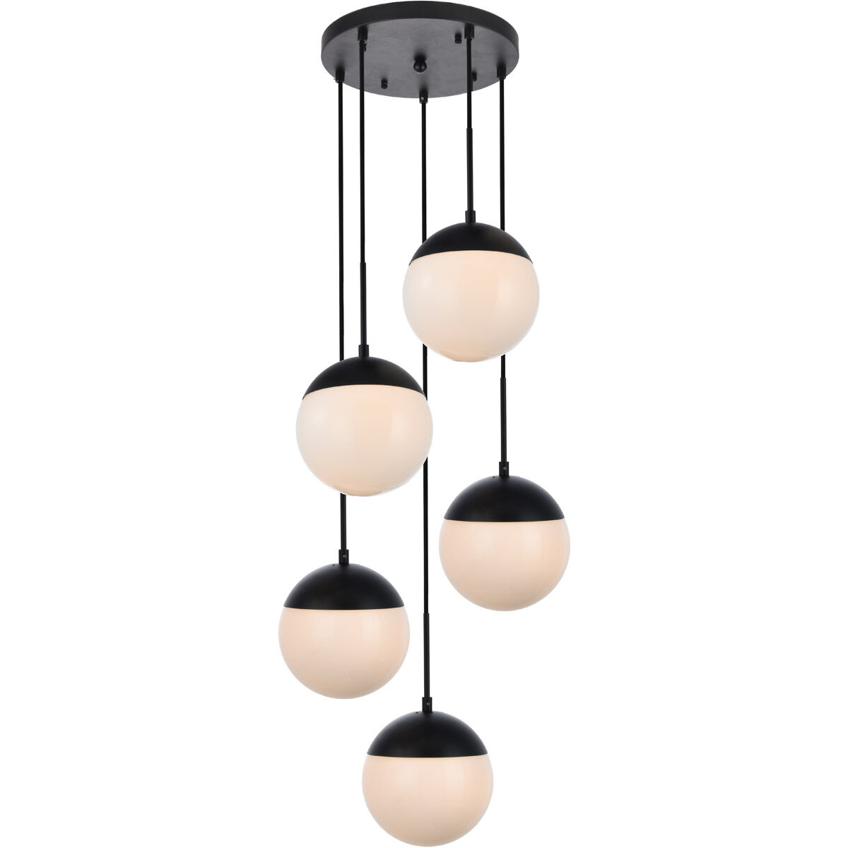 Eclipse 5 Light 18 inch Black Pendant Ceiling Light