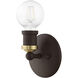 Lansdale 1 Light 5 inch Bronze with Antique Brass Accents Single Vanity Sconce Wall Light, Single