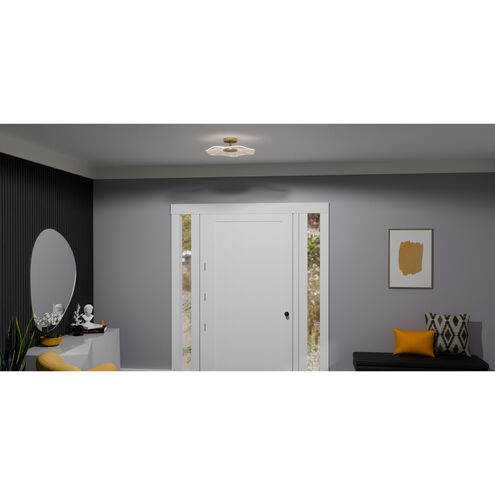 Ibis LED 17.5 inch Brushed Gold Semi-Flush Mount Ceiling Light, Large