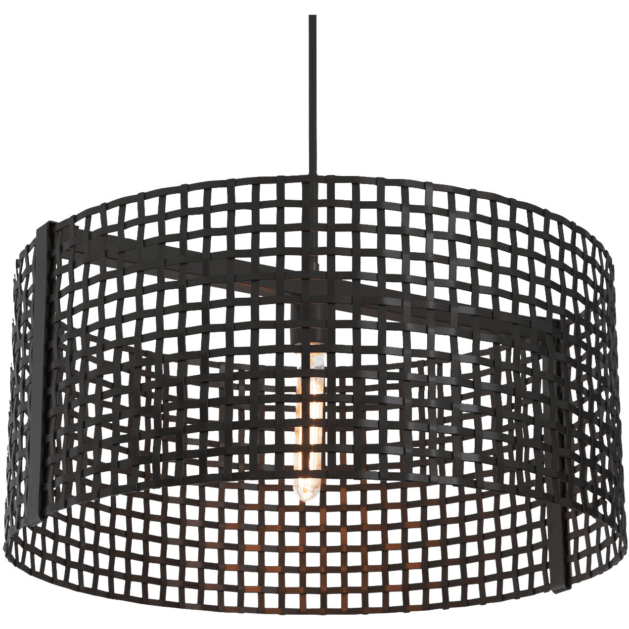 Tweed 1 Light 24.5 inch Matte Black Chandelier Ceiling Light, Drum