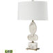 Calmness 30 inch 9.00 watt White with Champagne Gold Table Lamp Portable Light