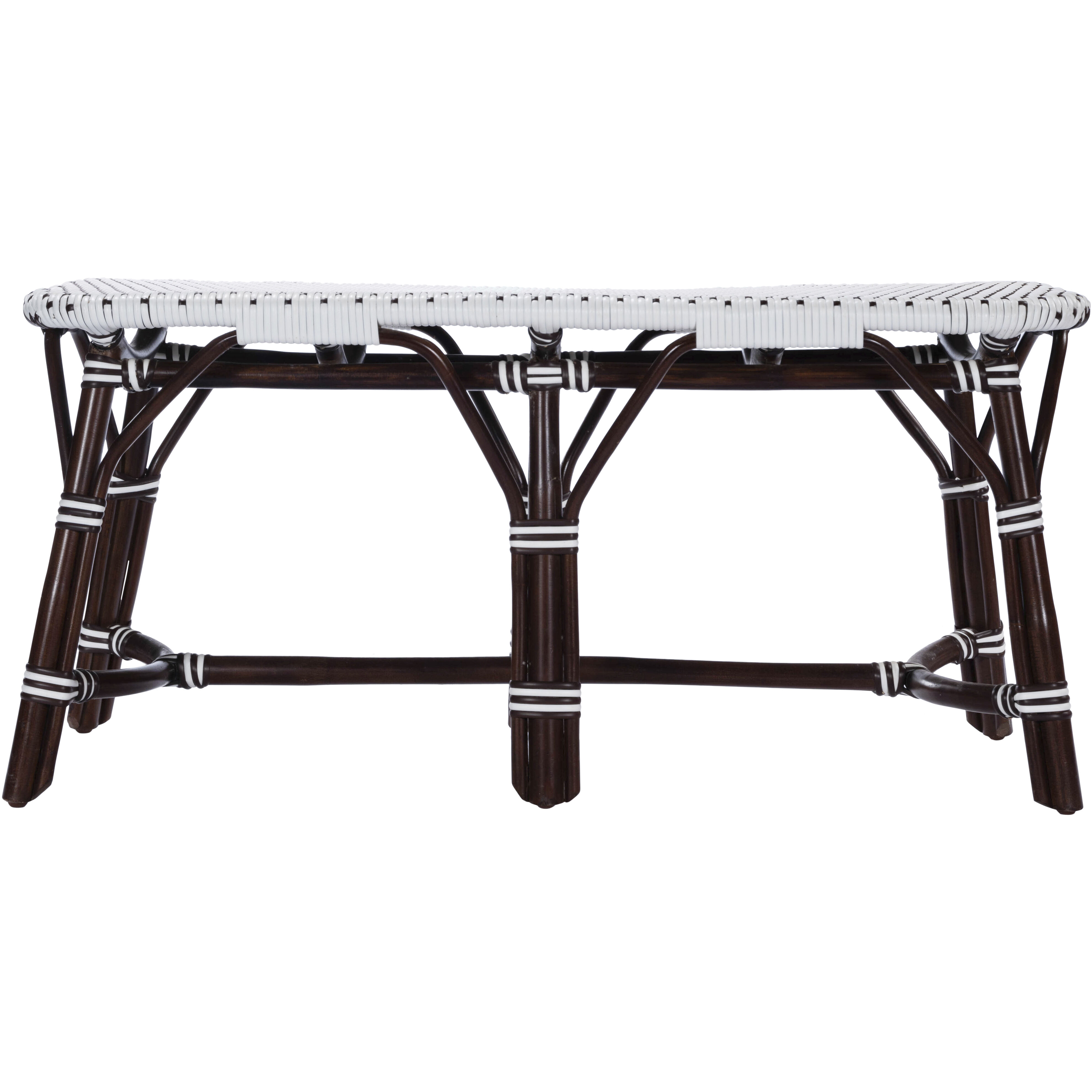 Marcella Dark Brown Rattan Bench
