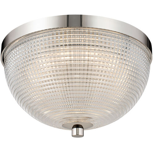 Portland LED 10 inch Polished Nickel Flush Mount Semi Flush Ceiling Light