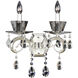Locatelli 2 Light 14 inch Two Tone Silver Wall Sconce Wall Light in Firenze Clear