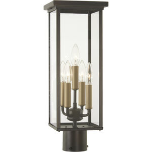 Casway 5 Light 20 inch Oil Rubbed Bronze/Gold Outdoor Post Mount Lantern, Great Outdoors