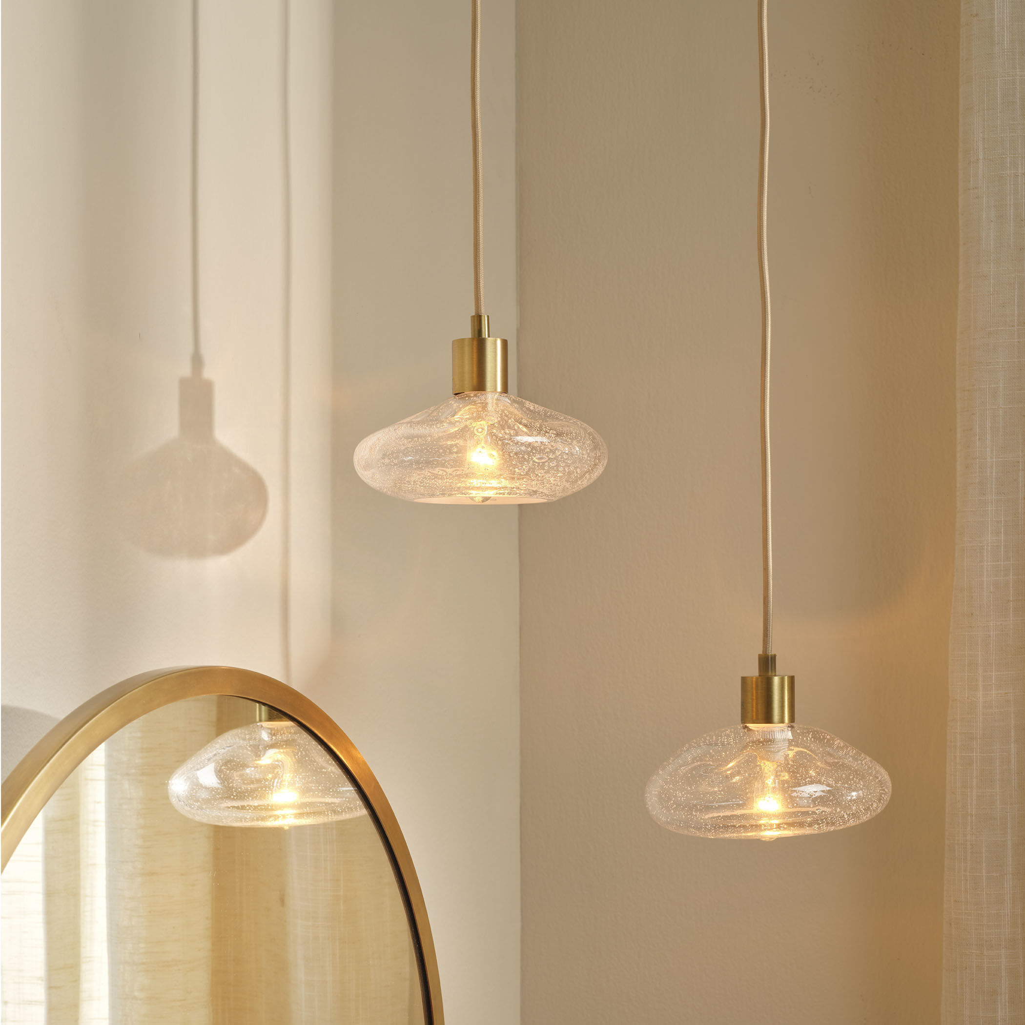 Reservoir LED 7 inch Antique Brass Pendant Ceiling Light, Inline