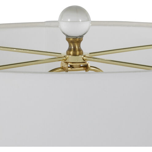 Wheeler 25 inch Natural White Ceramic / Matte Antique Brass Table Lamp Portable Light