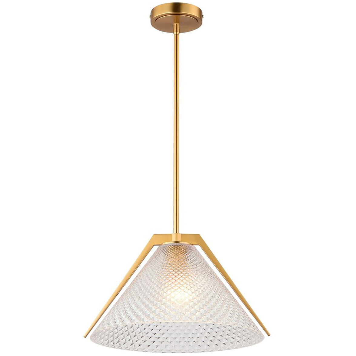 Baltic LED 15 inch Black and Brass Pendant Ceiling Light