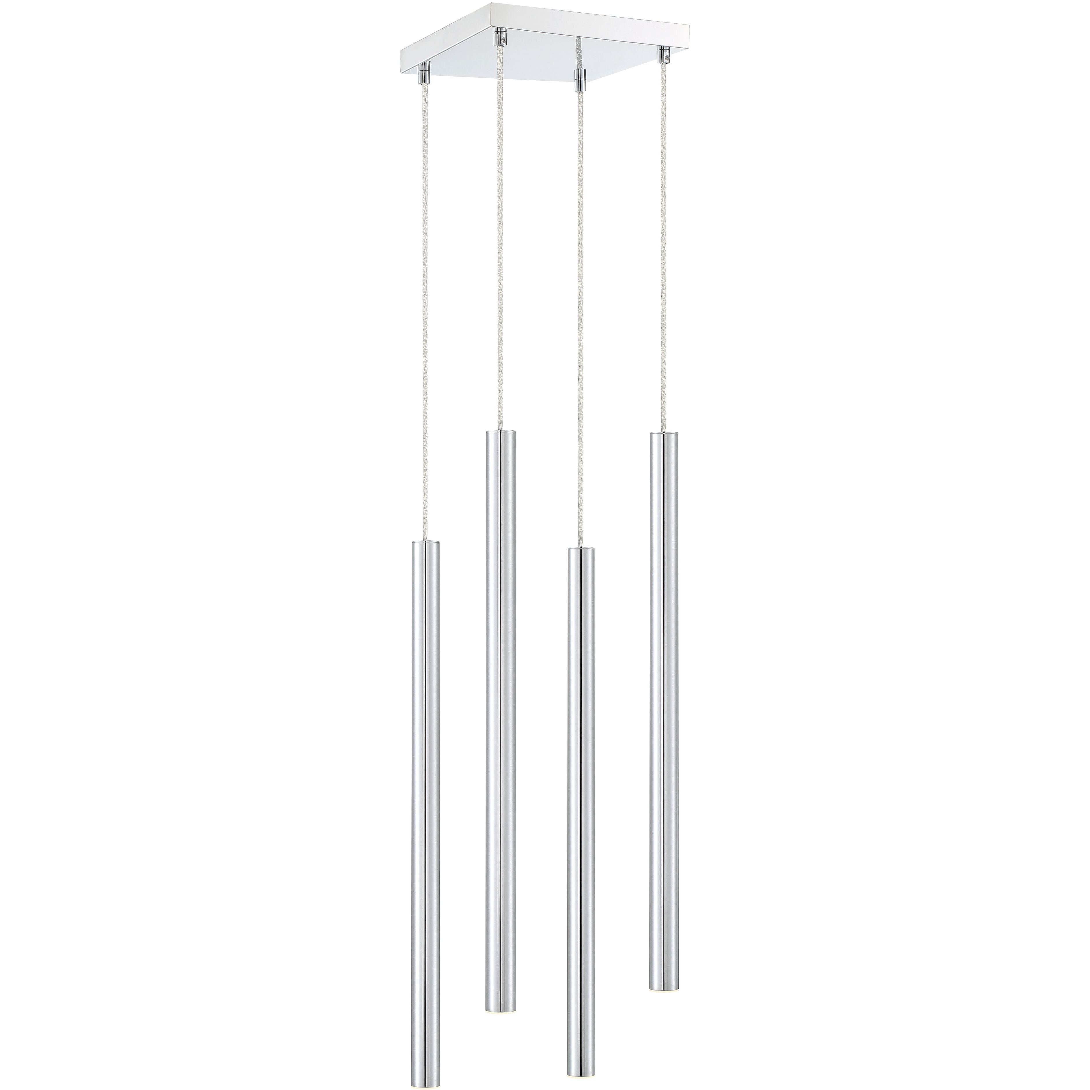 Forest LED 9.5 inch Chrome Chandelier Ceiling Light in 4, 15, Chrome Steel