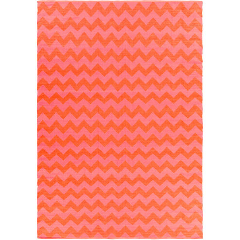 Picnic 63 X 39 inch Bright Orange, Bright Pink Rug