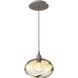 Coppa 1 Light 8 inch Beige Silver Pendant Ceiling Light in Coppa Amber, Metallic Beige Silver