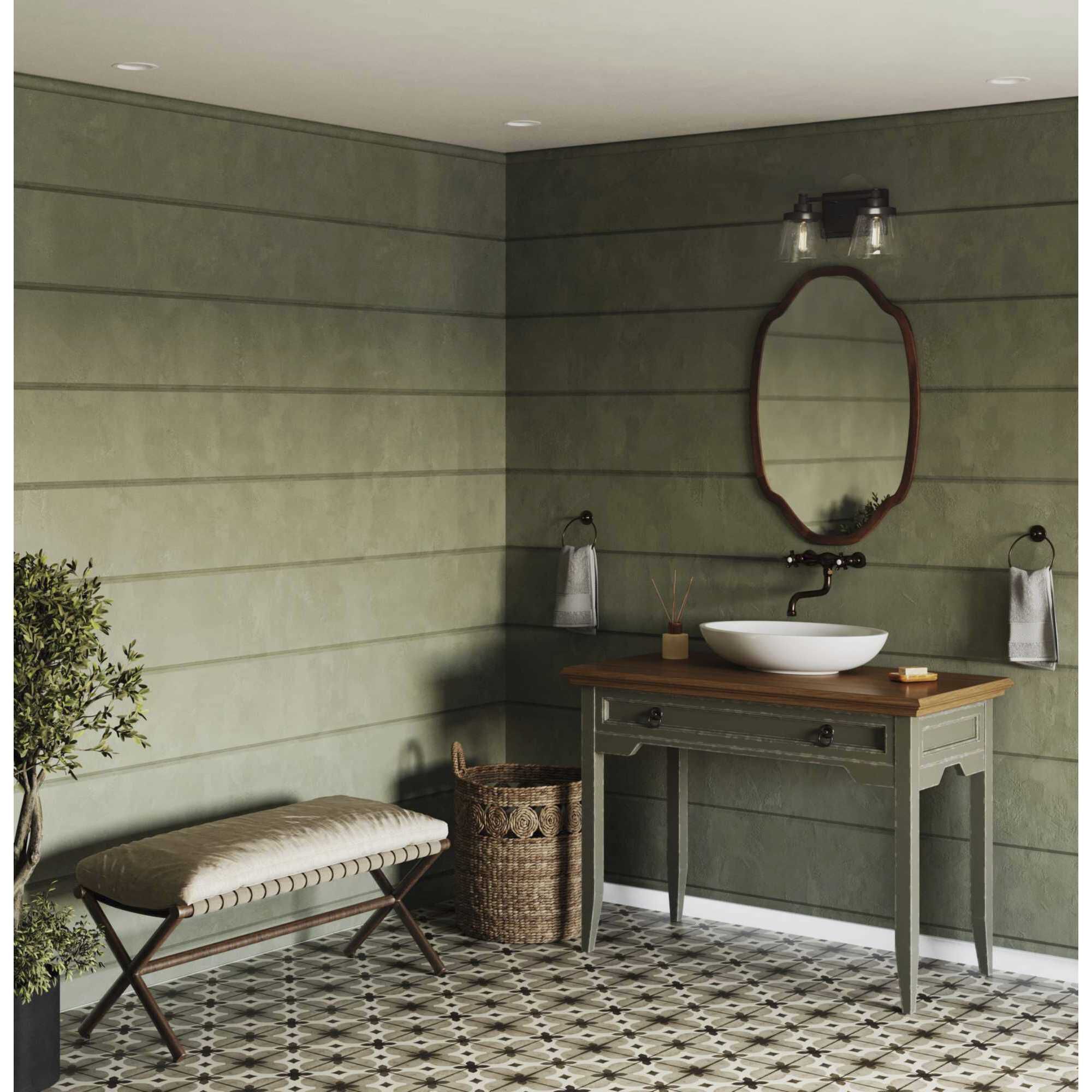 Hinton 2 Light 16 inch Matte Black Bath Vanity Wall Light