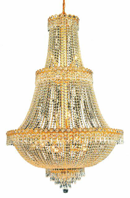Century 17 Light 30 inch Gold Foyer Ceiling Light in Royal Cut