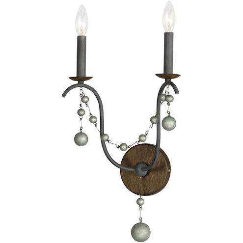 Formosa 2 Light 12 inch Golden Noir Wall Sconce Wall Light