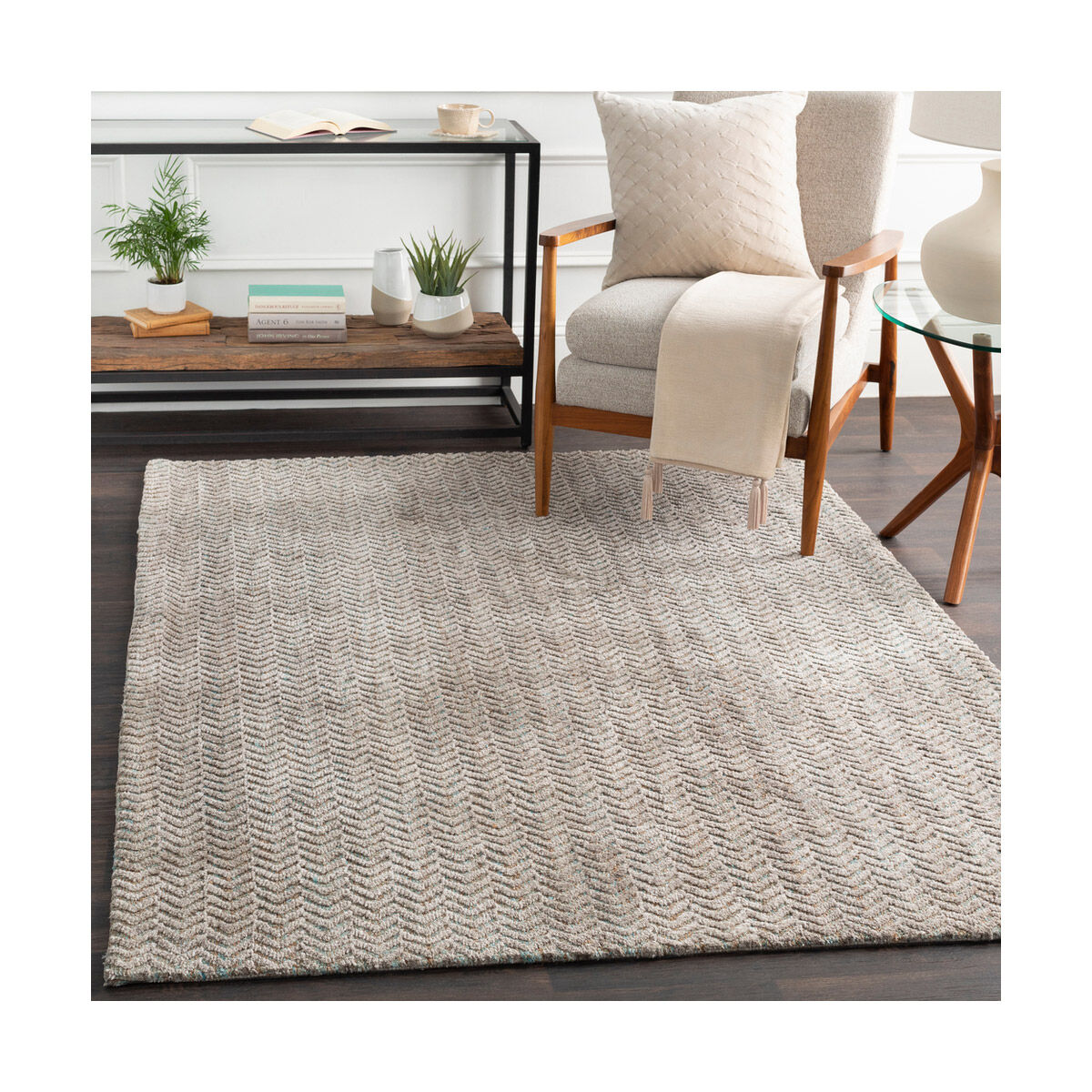 Talise 36 X 24 inch Taupe/Aqua/Camel Rugs, Rectangle