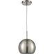 Salt Rim 1 Light 8 inch Brushed Nickel Mini Pendant Ceiling Light