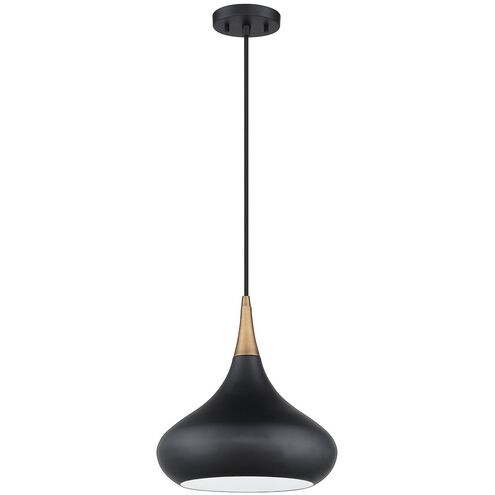 Medina 1 Light 12 inch Black and Brass Pendant Ceiling Light