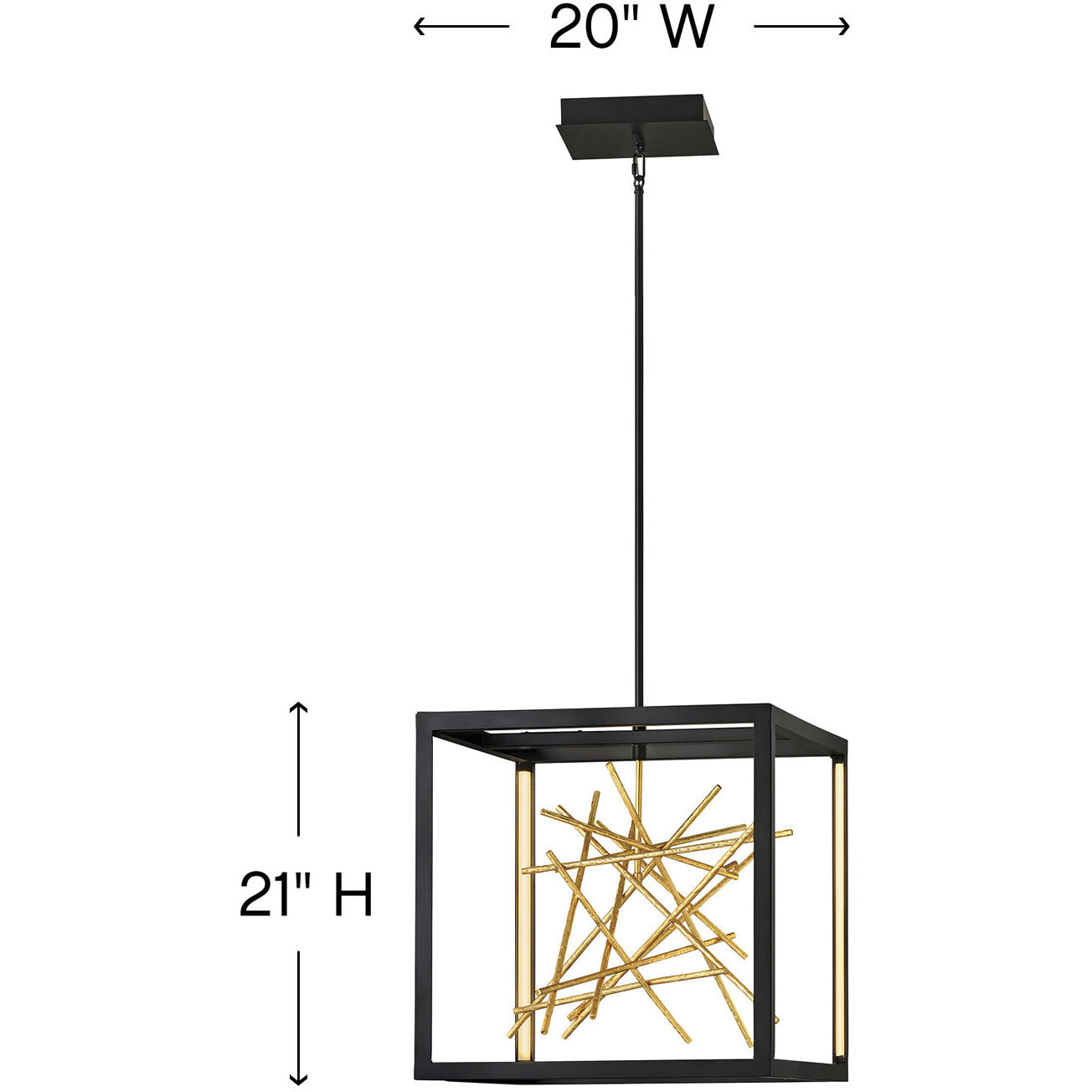 Styx LED 20 inch Black Pendant Ceiling Light