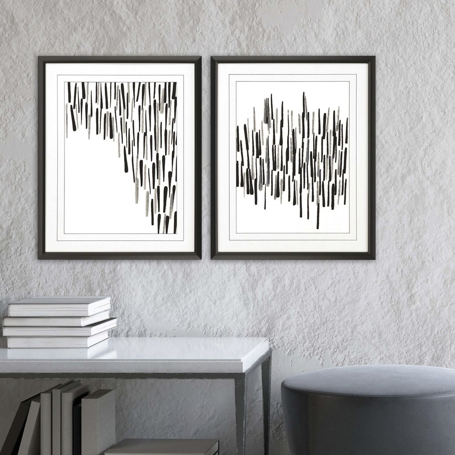 Geometrics Neutral and Black and White Framed Art