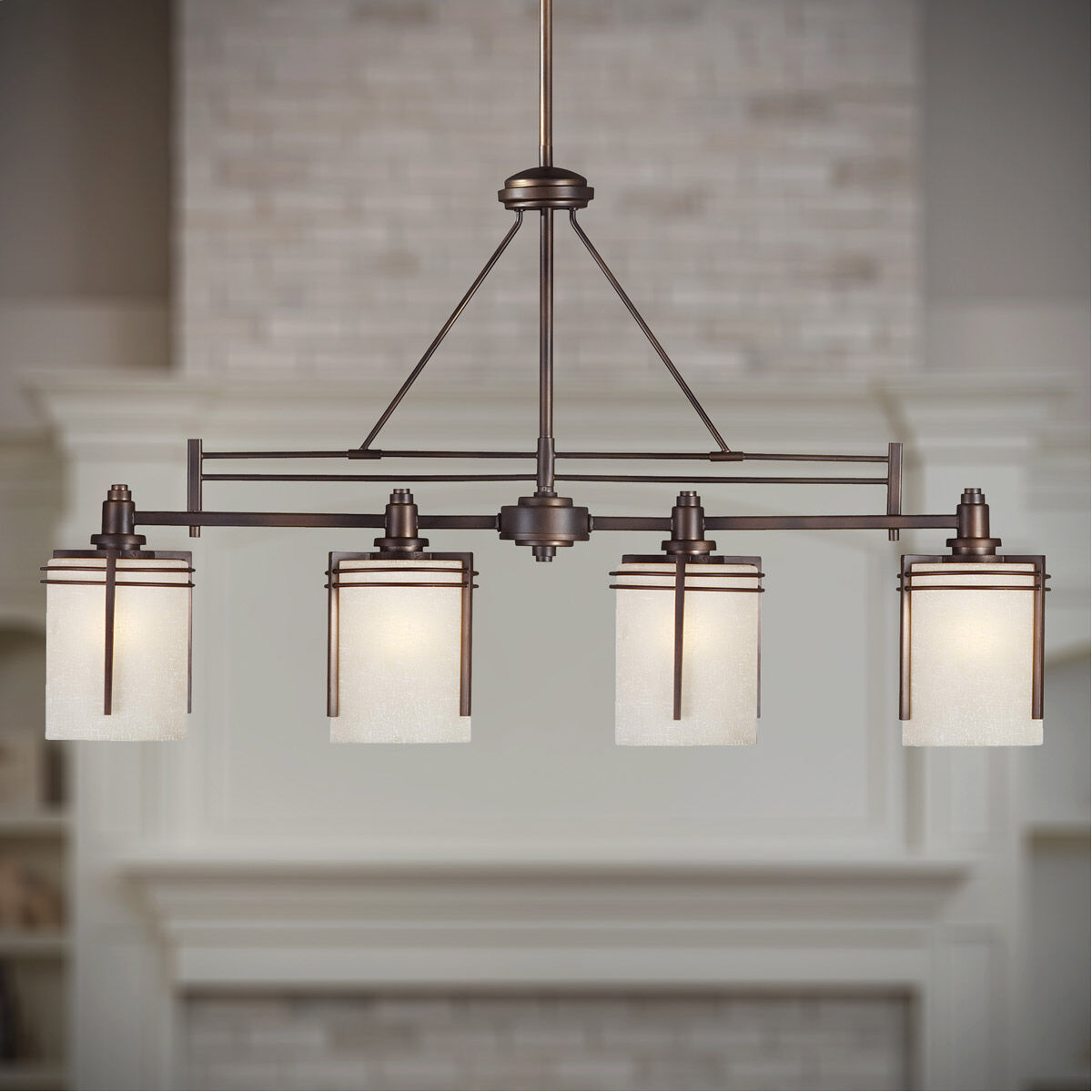 Signature 4 Light 36 inch Antique Bronze Island Pendant Ceiling Light