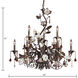 Cristallo Fiore 9 Light 33 inch Bronze Chandelier Ceiling Light