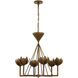 Julie Neill Alberto LED 28.75 inch Antique Bronze Leaf Low Ceiling Chandelier Ceiling Light, Small