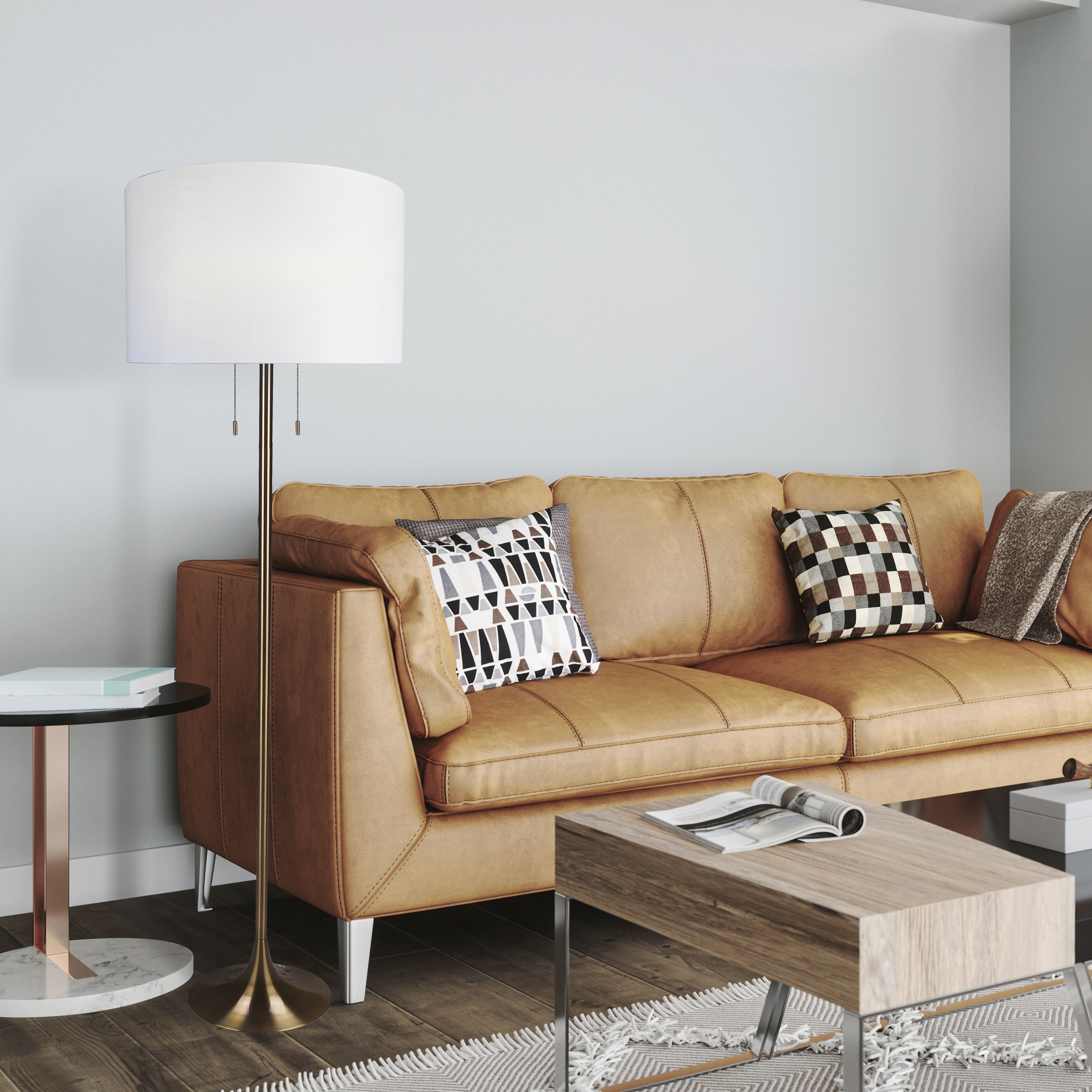 Clara 61 inch 100.00 watt Gold Floor Lamp Portable Light