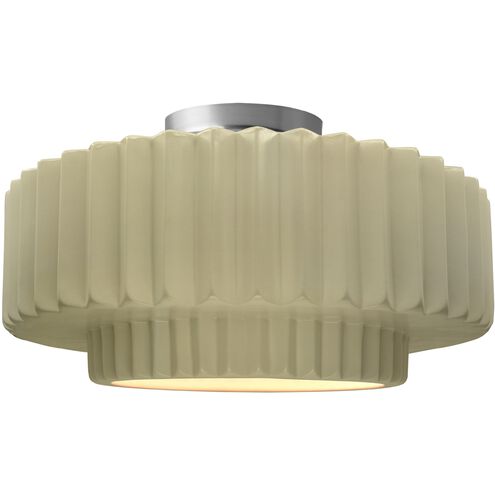 Radiance 1 Light 16.5 inch Vanilla Gloss and Brushed Nickel Semi Flush Ceiling Light
