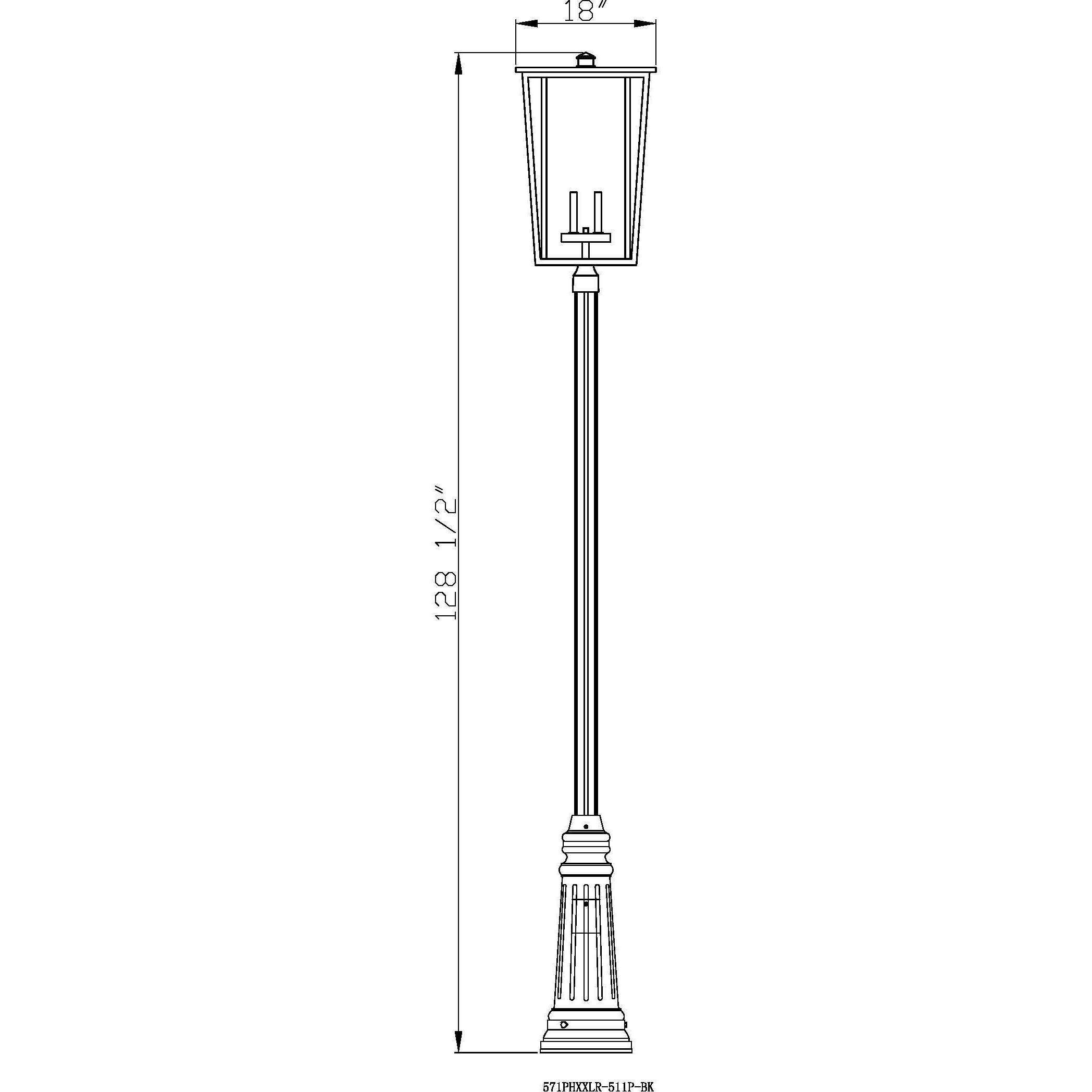 Seoul 4 Light 125.5 inch Black Outdoor Post Mounted Fixture