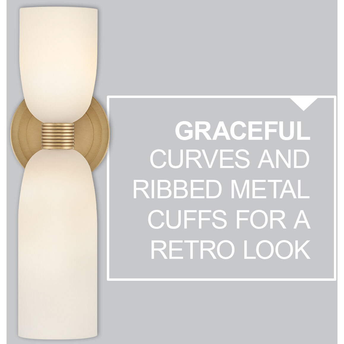 Lisa McDennon Tallulah LED 5.5 inch Lacquered Brass Bath Light Wall Light in 3000K, Etched Opal, 5W, Two Light, Sconce