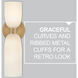 Lisa McDennon Tallulah LED 5.5 inch Lacquered Brass Bath Light Wall Light in 3000K, Etched Opal, 5W, Two Light, Sconce
