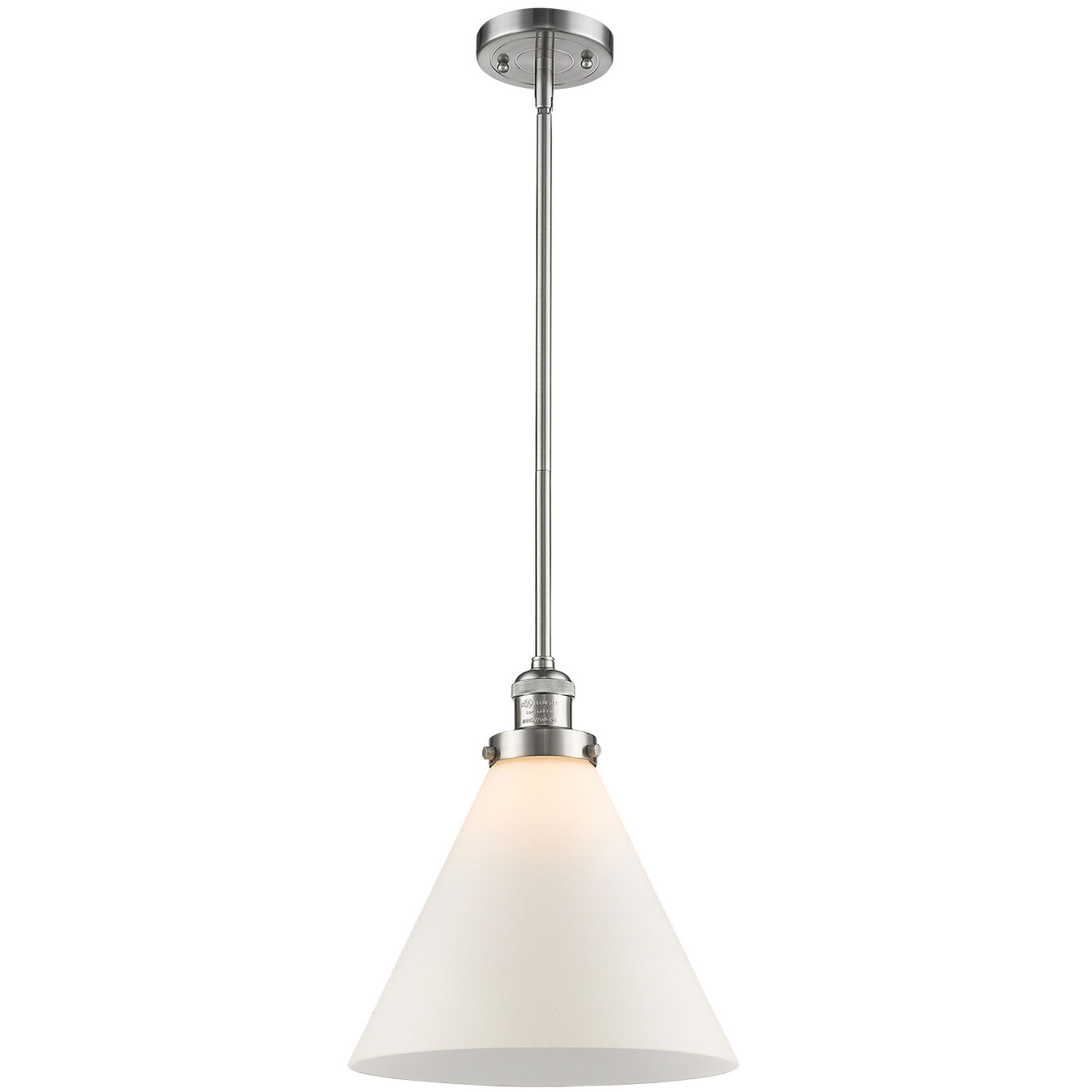 Franklin Restoration Cone LED 12 inch Antique Copper Mini Pendant Ceiling Light in Matte White, Franklin Restoration