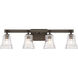 Graham Avenue 4 Light 31 inch Smoked Iron/Brushed Nickel Bath Light Wall Light