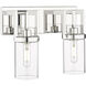 Utopia 2 Light 15 inch Polished Nickel Bath Vanity Light Wall Light in Clear Glass