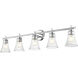 Belle 5 Light 42 inch Chrome Bath Vanity Light Wall Light