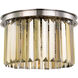 Sydney 3 Light 16 inch Polished nickel Flush Mount Ceiling Light in Golden Teak, Urban Classic