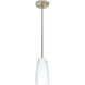 Tao 10 LED Satin Nickel Stem Pendant Ceiling Light in Opal Matte Glass