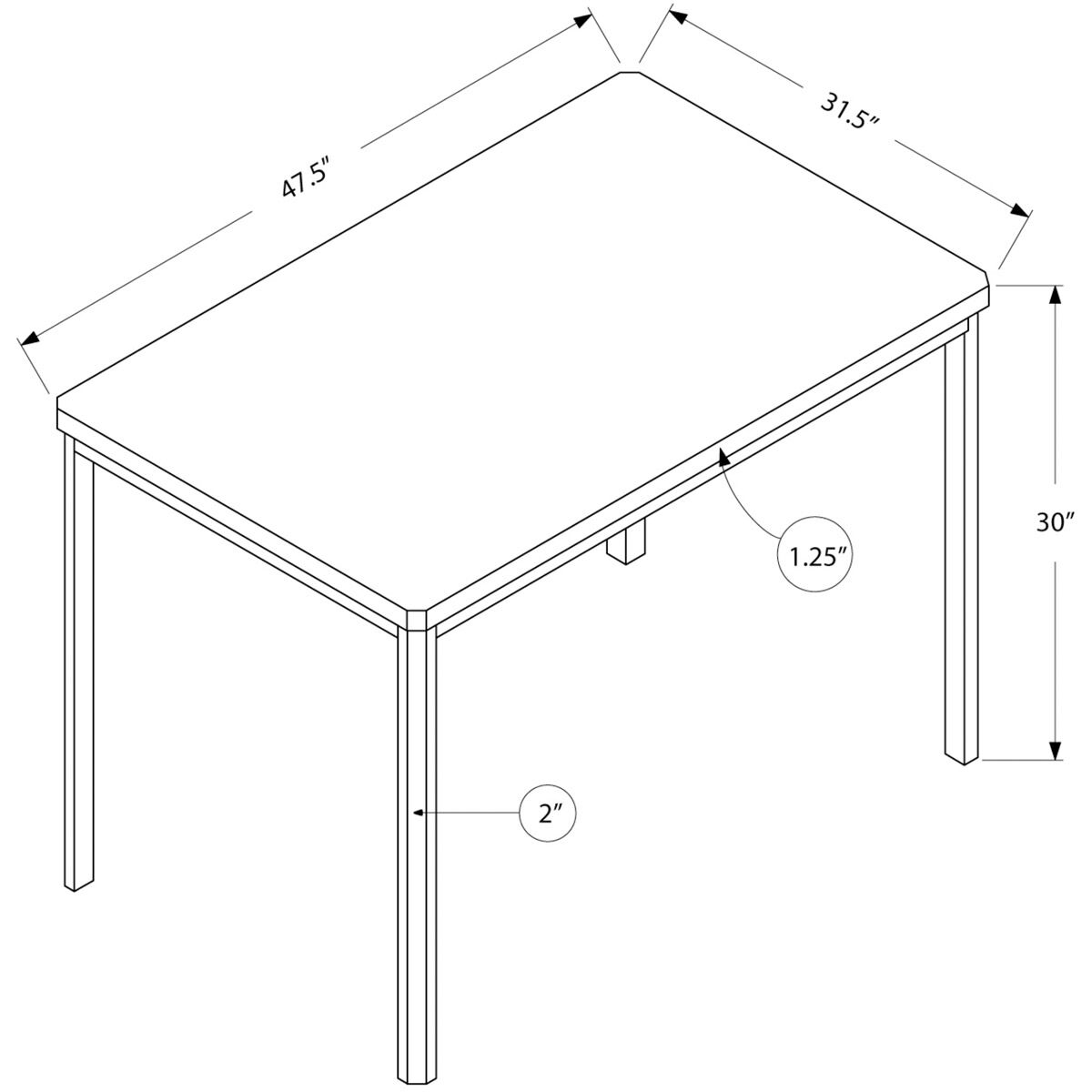 Cumru 48 X 32 inch Dark Taupe Dining Table