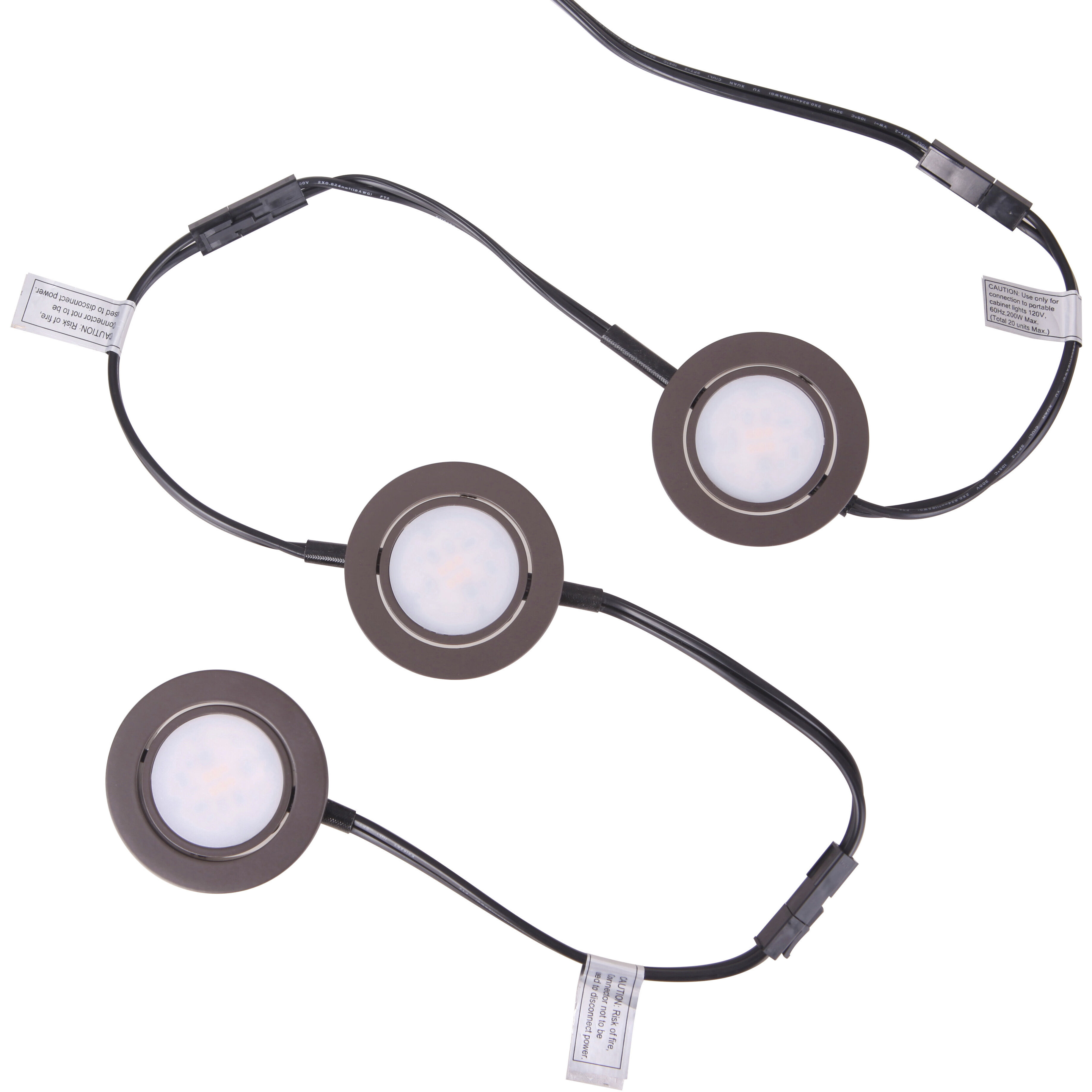 Low Profile 120 LED 2.75 inch Bronze Under Cabinet Light Puck