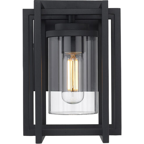 Tribeca 1 Light 11 inch Natural Black Outdoor Wall Sconce in Clear Glass