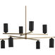 Gala LED 36 inch Champagne Bronze with Black Chandelier Ceiling Light in Brushed Gold and Champagne Bronze